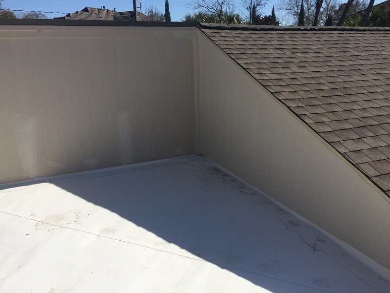 A roof that has been painted white.