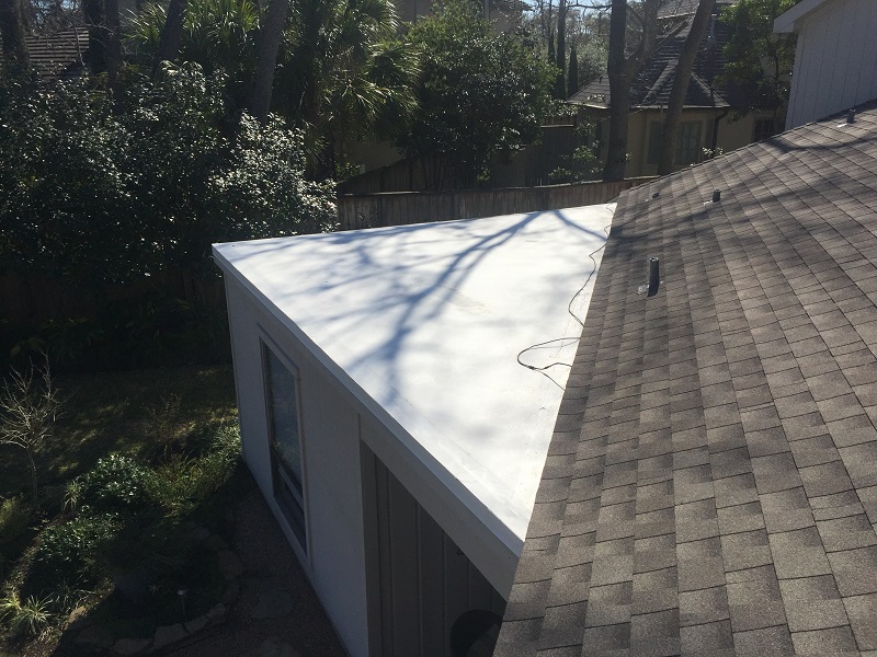 A roof that has been painted white.